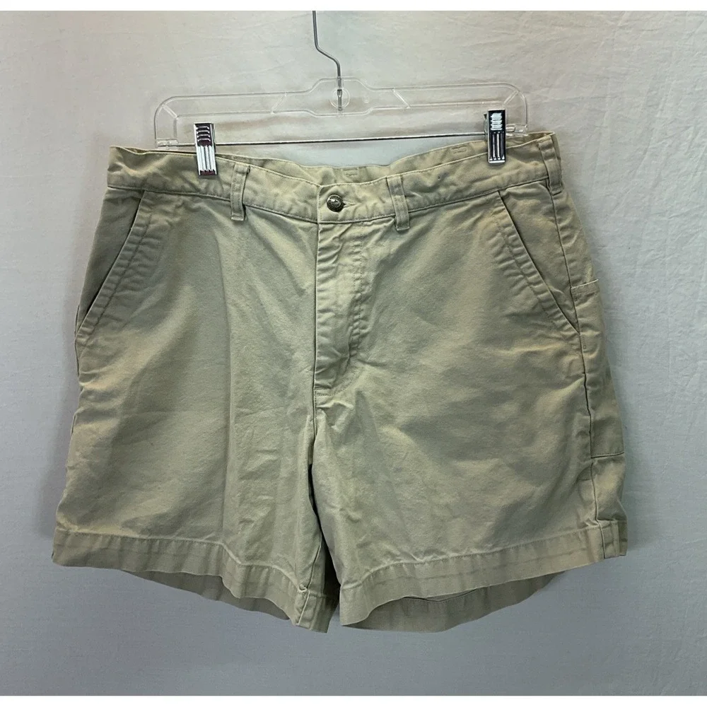Vtg 90s Patagonia Original Stand Up Shorts Men 36 Beige Canvas Organic Cotton